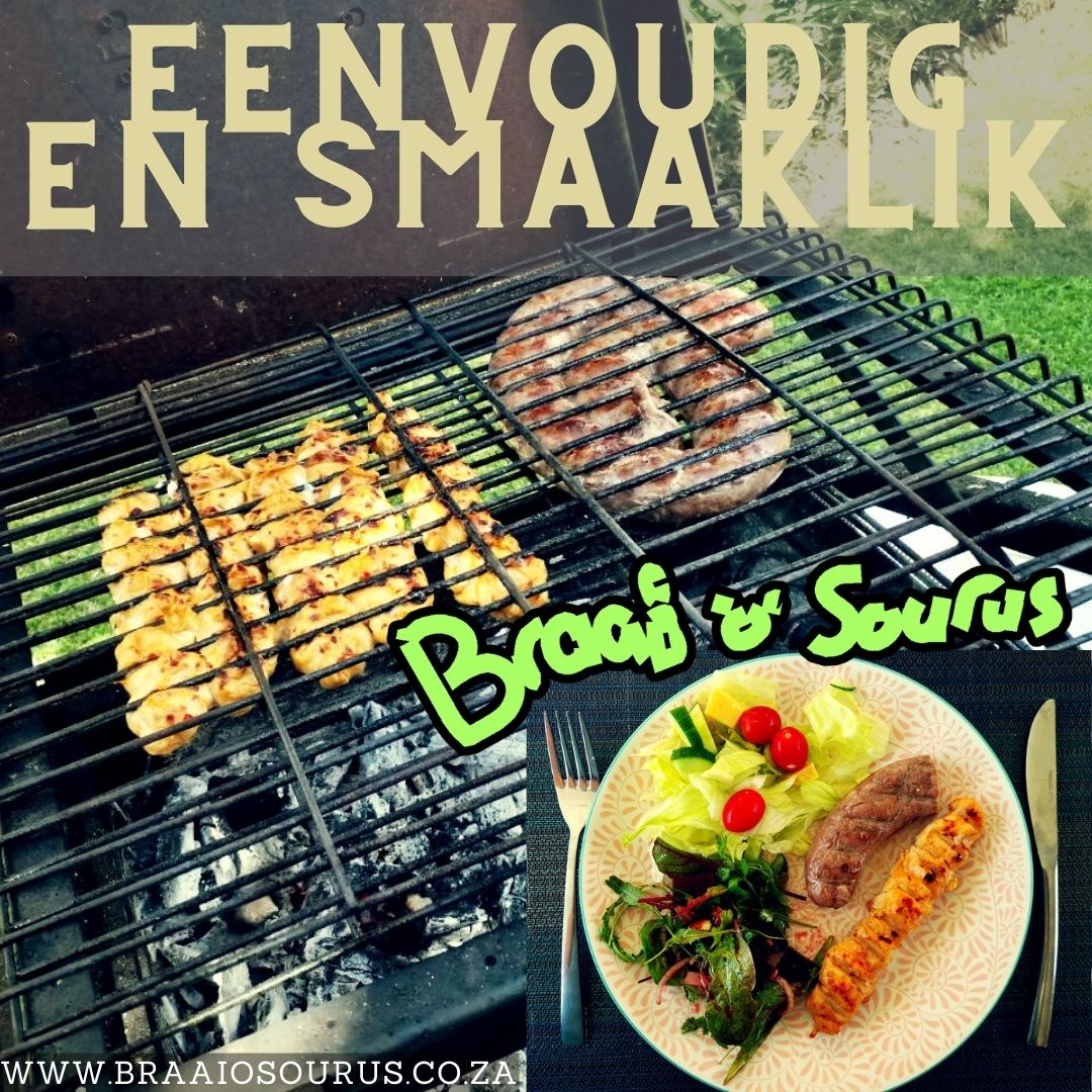 'n Braaiosourus braai met hoender sosaties en boerewors.